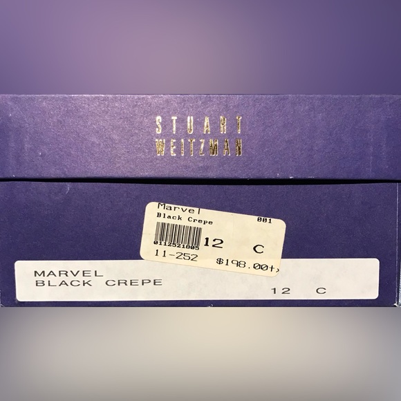 Stuart Weitzman 12 Marvel Black Crepe Slings - Picture 2 of 4